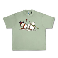 Oil Green snowman with wine Urban Heavy Tee - MaliasSmallBusiness