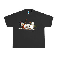 Pigment Black snowman with wine Urban Heavy Tee - MaliasSmallBusiness