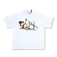 White snowman with wine Urban Heavy Tee - MaliasSmallBusiness