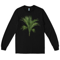 Black Botanical Majesty Palm Illustrations Long Sleeve Tee - LillyAllenDesigns