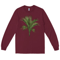Burgundy Botanical Majesty Palm Illustrations Long Sleeve Tee - LillyAllenDesigns
