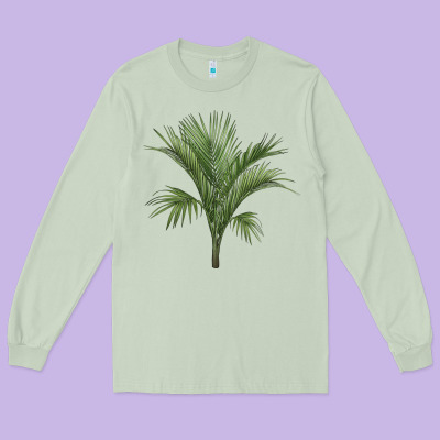 Botanical Majesty Palm Illustrations Long Sleeve Tee Designed By Lillyallendesigns