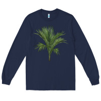 Navy Botanical Majesty Palm Illustrations Long Sleeve Tee - LillyAllenDesigns
