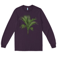 Plum Botanical Majesty Palm Illustrations Long Sleeve Tee - LillyAllenDesigns