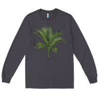 Smoke Botanical Majesty Palm Illustrations Long Sleeve Tee - LillyAllenDesigns