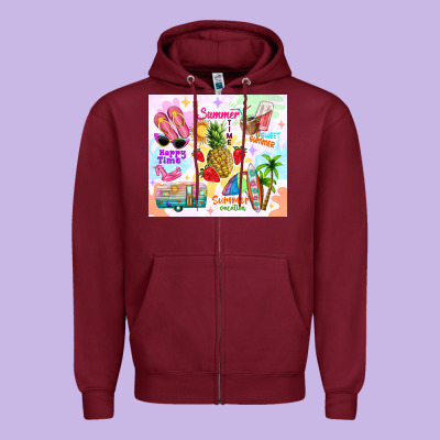 Summer Beach Zipper Hoodie Designed By Tumblerdesignbyshophia