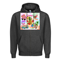 Charcoal Heather summer beach Zipper Hoodie - TumblerDesignByShophia