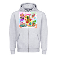 Heather Grey summer beach Zipper Hoodie - TumblerDesignByShophia