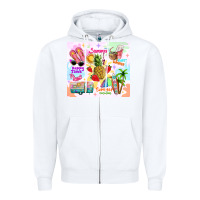 White summer beach Zipper Hoodie - TumblerDesignByShophia
