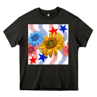 Asphalt patriotic sunflowers Heavy Core Tee - BundleAndBundleShop