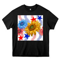 Black patriotic sunflowers Heavy Core Tee - BundleAndBundleShop