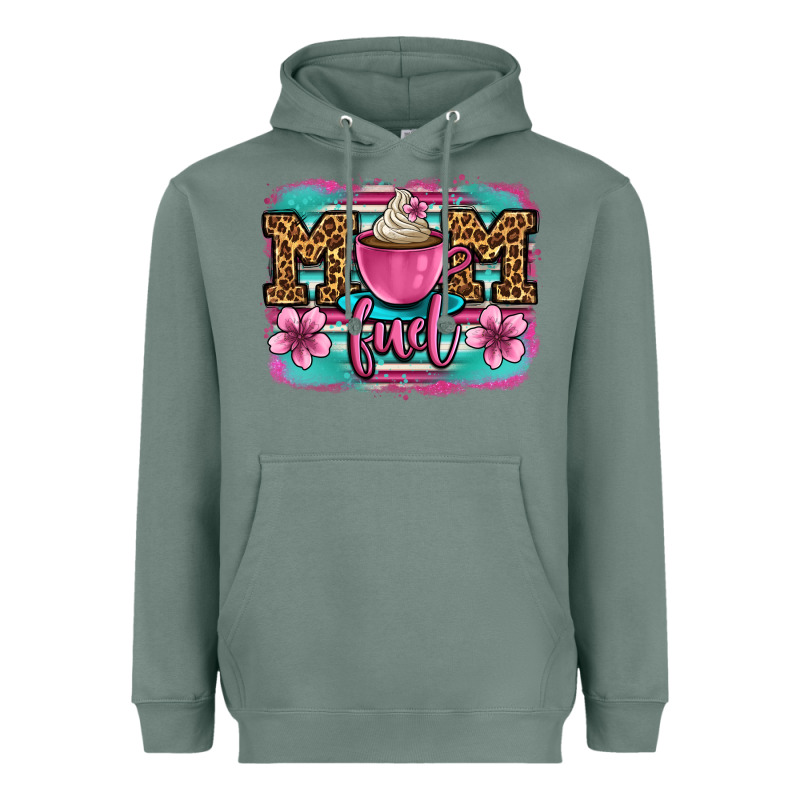 Mom Fuel Coffee Cup Heavyweight Hoodie by OliviaCreatesArt | Teevron
