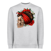 Bandana And Roses Skull Heavyweight Sweatshirt | Teevron