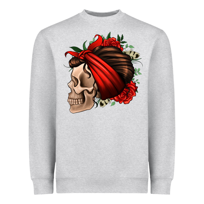 Bandana And Roses Skull Heavyweight Sweatshirt by Jasminsmagicworld | Teevron