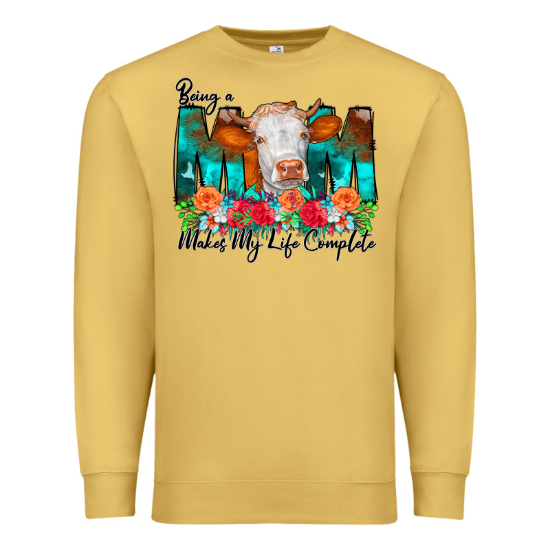 Being A Mom Makes My Life Complete Premium Sweatshirt by CowCowDesign | Teevron