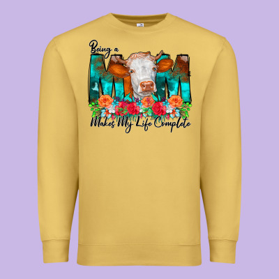 Being A Mom Makes My Life Complete Premium Sweatshirt Designed By Cowcowdesign