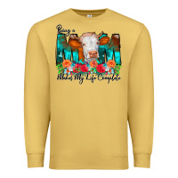 Antique Gold Being a Mom Makes My Life Complete Premium Sweatshirt - CowCowDesign