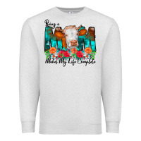 Oatmeal Heather Being a Mom Makes My Life Complete Premium Sweatshirt - CowCowDesign