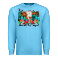 Ocean Blue Being a Mom Makes My Life Complete Premium Sweatshirt - CowCowDesign