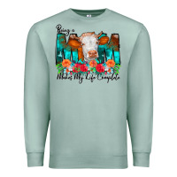 Seafoam Being a Mom Makes My Life Complete Premium Sweatshirt - CowCowDesign