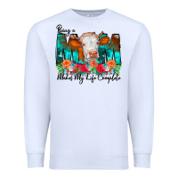 White Being a Mom Makes My Life Complete Premium Sweatshirt - CowCowDesign