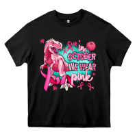 Black dinosaur  in october we wear pink Heavy Core Tee - AdoDesignShop