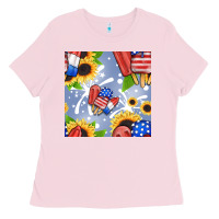 Bubblegum Pink patriotic popsicle Ladies Tee - BundleAndBundleShop