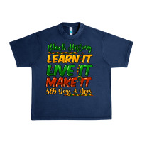Navy black history learn it live it make it 365 days a Urban Heavy Tee - NancyCooperArtShop