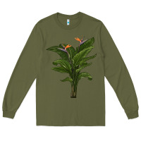 Army Green the bird of paradise Long Sleeve Tee - LillyAllenDesigns