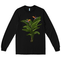Black the bird of paradise Long Sleeve Tee - LillyAllenDesigns