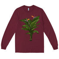 Burgundy the bird of paradise Long Sleeve Tee - LillyAllenDesigns