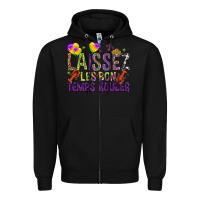 Black Loissez les bon temps rouler with balloon Zipper Hoodie - HowdyJamesFarm