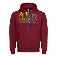 Burgundy Loissez les bon temps rouler with balloon Zipper Hoodie - HowdyJamesFarm