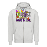 Dove Grey Loissez les bon temps rouler with balloon Zipper Hoodie - HowdyJamesFarm
