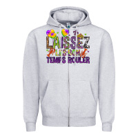 Heather Grey Loissez les bon temps rouler with balloon Zipper Hoodie - HowdyJamesFarm
