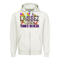 Oatmeal Heather Loissez les bon temps rouler with balloon Zipper Hoodie - HowdyJamesFarm