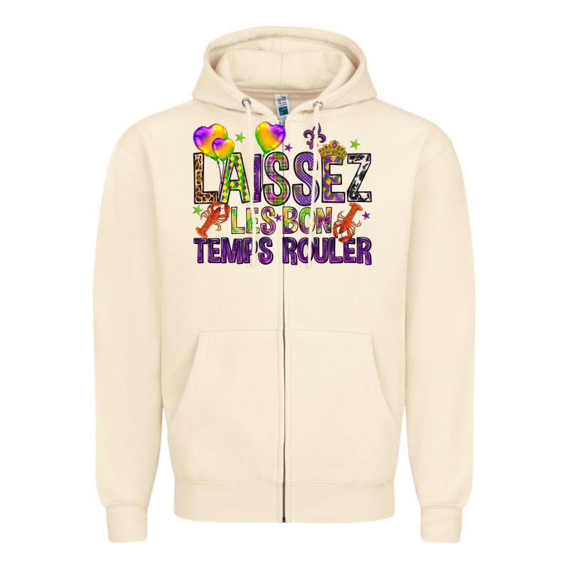 Loissez Les Bon Temps Rouler With Balloon Zipper Hoodie by HowdyJamesFarm | Teevron