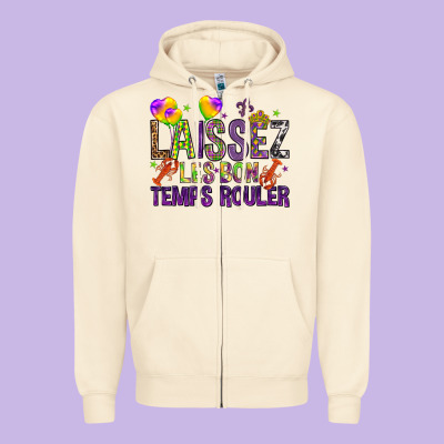 Loissez Les Bon Temps Rouler With Balloon Zipper Hoodie Designed By Howdyjamesfarm