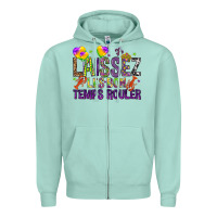 Seafoam Loissez les bon temps rouler with balloon Zipper Hoodie - HowdyJamesFarm