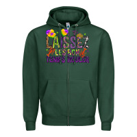 Sports Green Loissez les bon temps rouler with balloon Zipper Hoodie - HowdyJamesFarm
