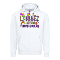 White Loissez les bon temps rouler with balloon Zipper Hoodie - HowdyJamesFarm