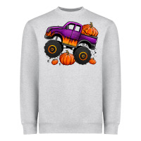 Heather Grey halloween jack o lantern monster truck Heavyweight Sweatshirt - Jasminsmagicworld