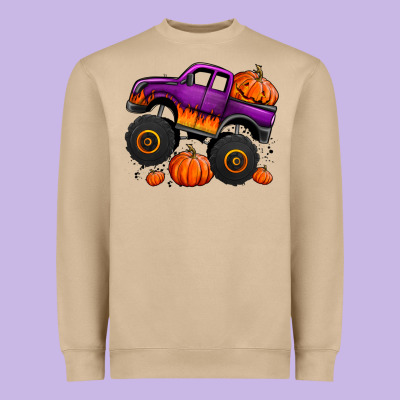 Halloween Jack O Lantern Monster Truck Heavyweight Sweatshirt Designed By Jasminsmagicworld