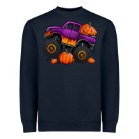Navy halloween jack o lantern monster truck Heavyweight Sweatshirt - Jasminsmagicworld