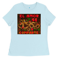Baby Blue el amor se comparte with churros Ladies Tee - AdoDesignShop