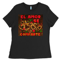 Black el amor se comparte with churros Ladies Tee - AdoDesignShop