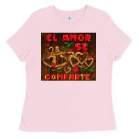 Bubblegum Pink el amor se comparte with churros Ladies Tee - AdoDesignShop