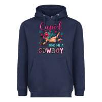 Navy cupid find me a cowboy Heavyweight Hoodie - OliviaCreatesArt