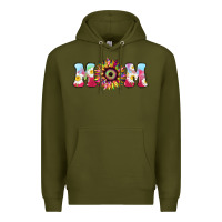 Army Green Tie dye sunflower Mom Mother's Day Premium Hoodie - HowdyJamesFarm