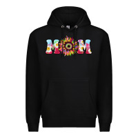 Black Tie dye sunflower Mom Mother's Day Premium Hoodie - HowdyJamesFarm